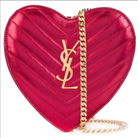 ysl red heart bag